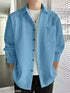 "Men's Stylish Sky blue Textured Waffle Shirt | Casual Half Sleeve Button Down Shirt for Men"