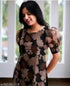 "Stylish Black Floral Organza Kurti with Puff Sleeves"