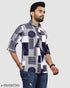 “Trendy Men’s Half Sleeve Printed Shirt – Stylish Multi colour Abstract Design”