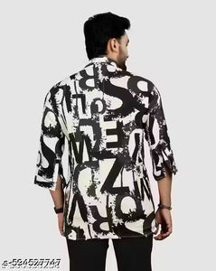“Trendy Men’s Half Sleeve Printed Shirt – Stylish Multi colour Abstract Design”