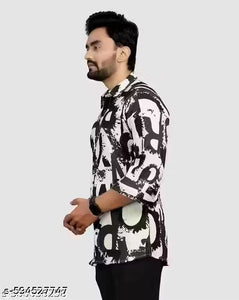 “Trendy Men’s Half Sleeve Printed Shirt – Stylish Multi colour Abstract Design”